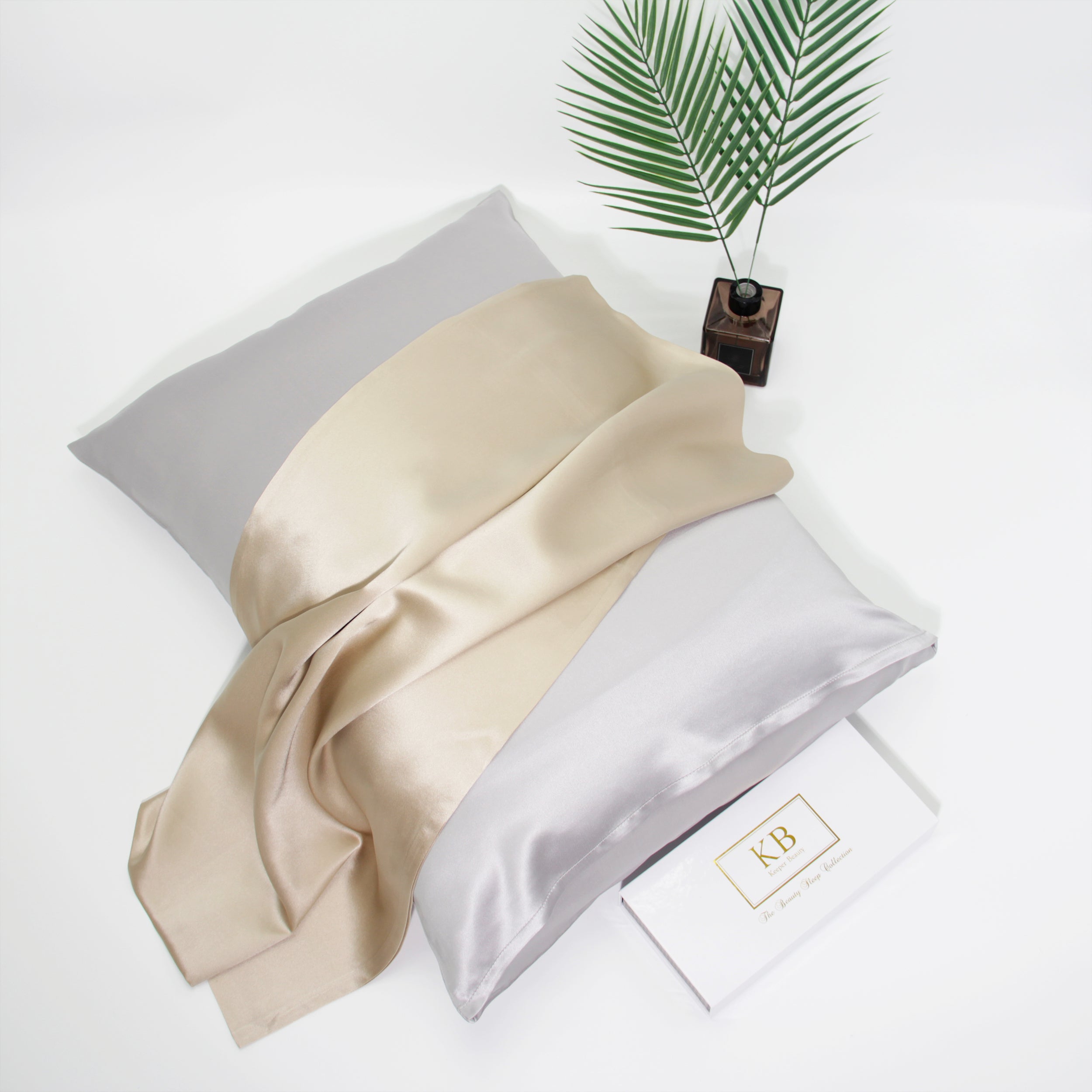 product image Keeper Beauty- 2 Pack Premium Quality -Luxury 22MM Silk Pillowcases - Queen & King Sizes- Envelop Style- with Gift Box
